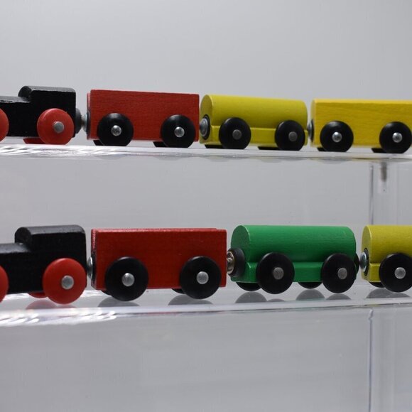 IKEA Lillabo Wooden Trains and Tender and Cars Railway Wooden Engines Lot of 8 - Picture 9 of 9